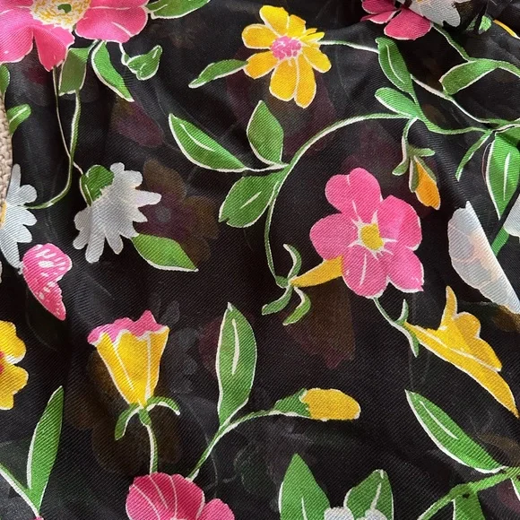 Kate Spade Floral Black Scarf NWT - Picture 4 of 5